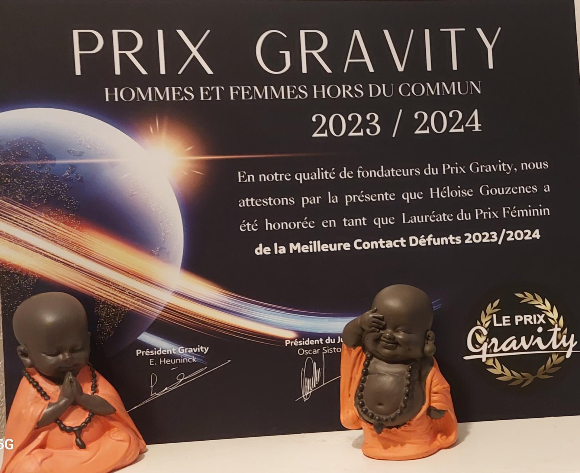 PRIX LAUREATE GRAVITY femme hors du commun et meilleure médium contact aux défunts